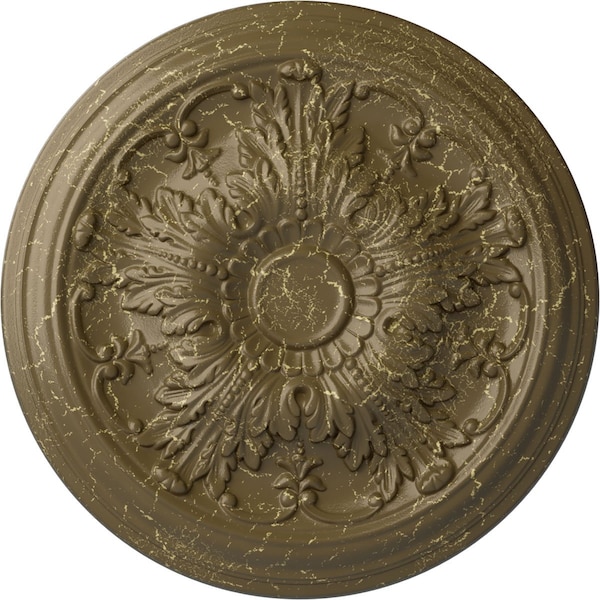 Ekena Millwork Damon Ceiling Medallion (Fits Canopies up to 3 3/8"), 20"OD x 1 1/2"P, Mississippi Mud Crackle CM20DAMMC - main